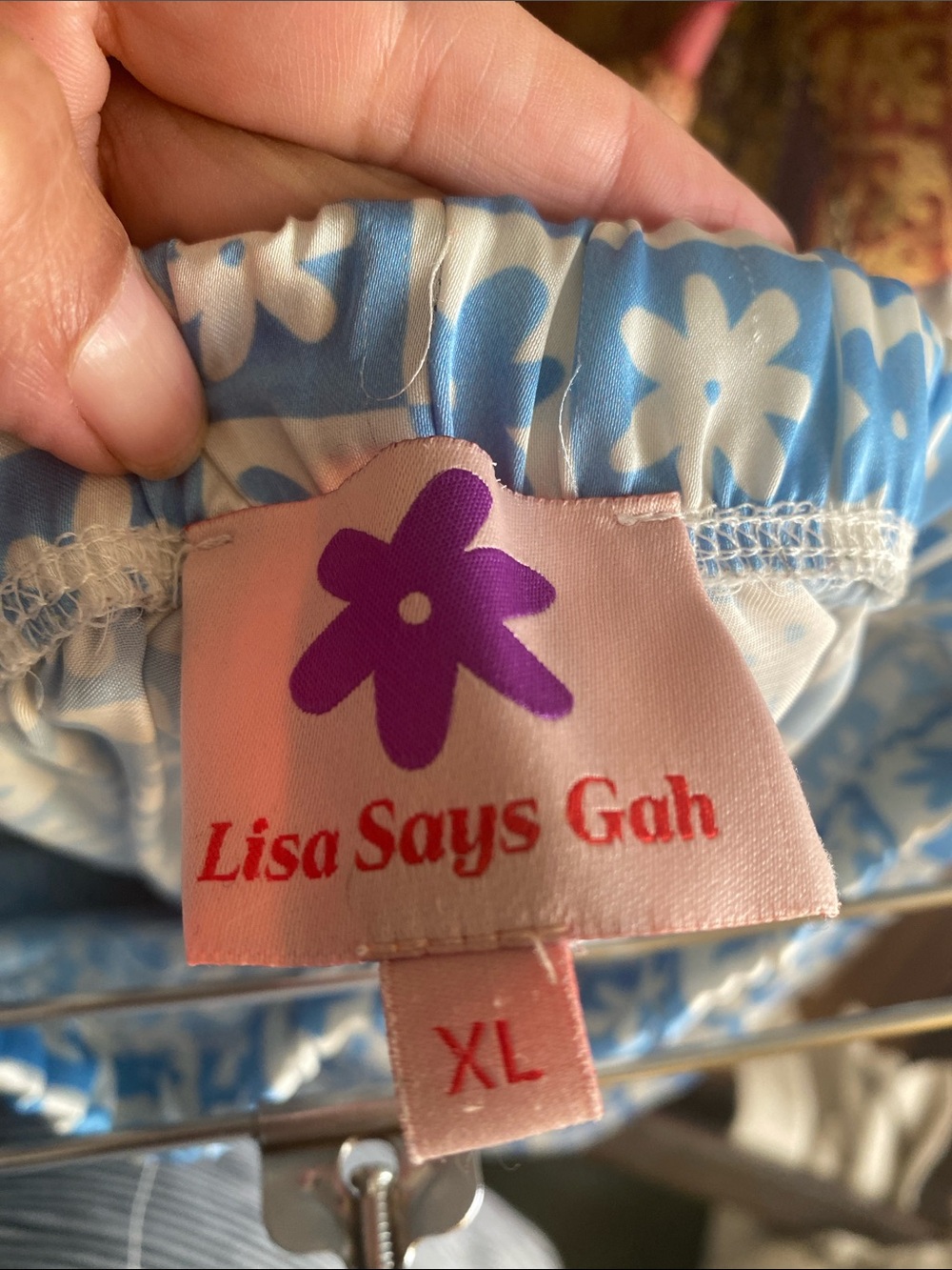Lisa Says Gah Blue Printed Wide-Leg PJ’s - Picture 4 of 6
